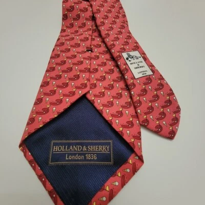 Corbata de seda tejida HOLANDA Y JEREZ TEMA DE GOLF CLÁSICA 60" de largo X 3,5" de ancho  Foto 1 de 4