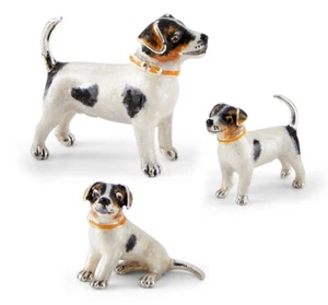 Saturno Silver and Enamel Jack Russell - Fully Hallmarked Sterling Silver - Picture 1 of 3