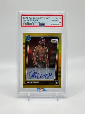 2022 Donruss UFC Optic JALIN TURNER Signatures GOLD Auto Rookie #8/10  PSA 10 RC - Image 1 of 2