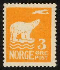 Norway 1925 (NK 131, MI 110, SC 105) - Polar Bear - MH - Picture 1 of 1