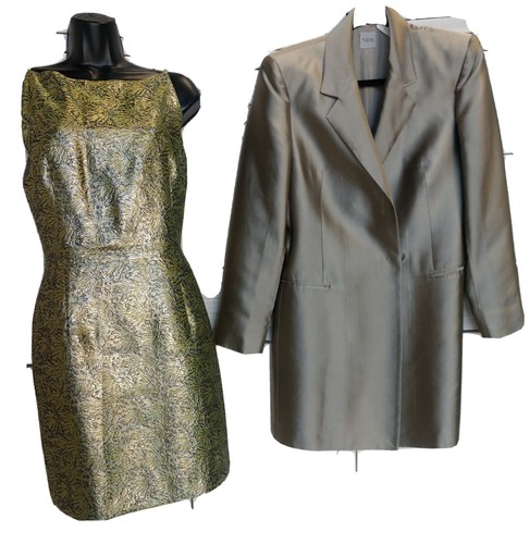 Abito e cappotto da donna verde metallizzato Valentino V Zone taglia 4