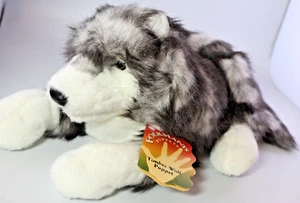 Folkmanis Timber Wolf Large Full Body Plush Hand Puppet 18" Long Realistic Husky - Picture 1 of 7