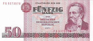 50 MARK GELDSCHEIN PAPIERGELD DDR GELD OST GELD 1971 FG 5373570 - Bild 1 von 2