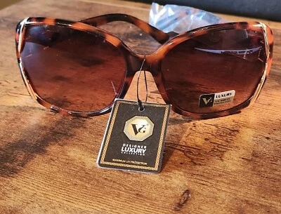 VG роскошь бабочка солнцезащитные очки - коричневый тон линзы/леопард ОПРАВА - Изображение 1 из 2