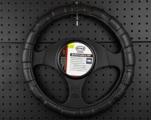 Car Van Steering Wheel Cover Anti-slip Leather Look Black 37-39cm 601000 - Picture 1 of 5