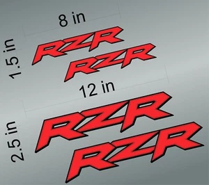 Paquete de 4 calcomanías RZR gráficos / ROJO / pegatinas adhesivas de vinilo / paquete de calcomanías - Imagen 1 de 4