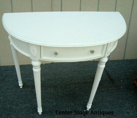 62033  White Console Hall Table Server Sideboard w/ Drawer Cover