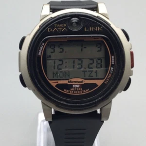 Vintage Timex Microsoft Data Link Digital Watch Men Gray Black 1994 New Battery - Picture 1 of 18