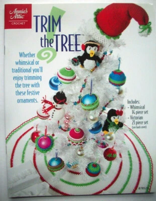 Trim the Tree Christmas ornaments penguins angel balls  crochet pattern Annie's - Image 1 of 2