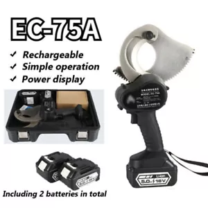 18V Charging Ratchet Armored Cable Scissors Electric Gear Cutter W/ Batteries - Picture 1 of 12