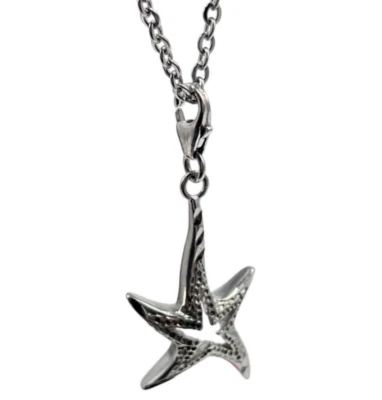 Collana femminile stella marina e puntiluce catenina argento 925 e acciaio inox. - Immagine 1 di 4