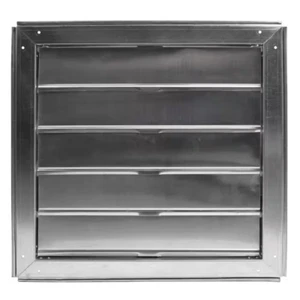 Shutter Fan/Vent 22 in Square Mill Aluminum Automatic Easy Install Exhaust - Picture 1 of 12