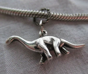 ELEMENT OF CHARM 925 SILVER DINOSAUR "APATOSAURUS"  DANGLE EUROPEAN CHARM - Picture 1 of 3