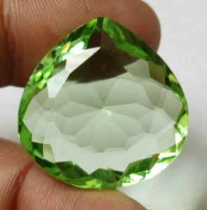 46.40 Ct. Large Green Peridot Pear Cut Faceted Loose Gemstone Gift for Birthday - Picture 1 of 6