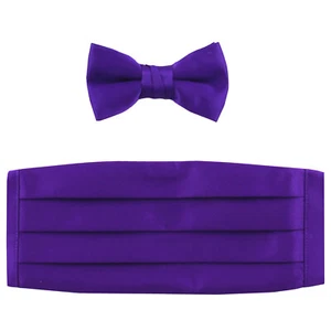 NEU im Karton 100 % Polyester Jungen Kind Kummerbund & Fliege Set formell lila Hochzeit - Bild 1 von 3