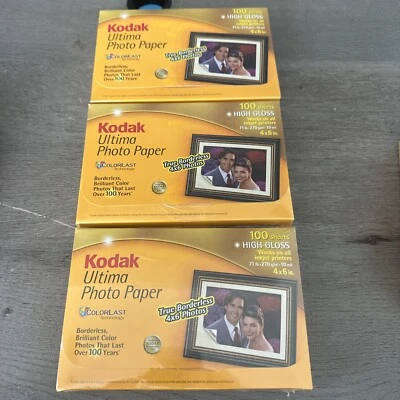 300 Kodak Ultima Photo Paper High Gloss Photo Picture Paper 4x6 Sheets Inkjet - Image 1 of 4