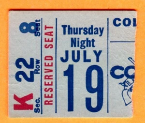 RARE 1962 COLT 45'S (FIRST YEAR) TICKET STUB-PHILLIES-7/19/62 @ COLT STADIUM - Picture 1 of 1
