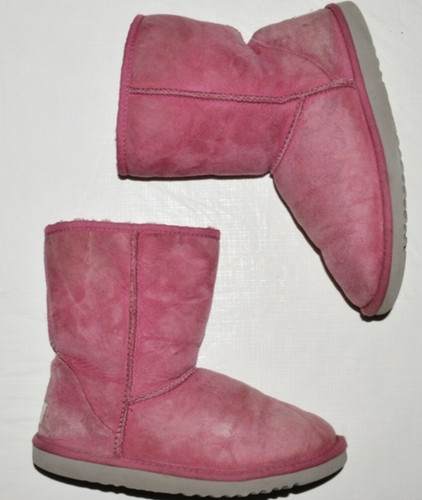 UGG AUSTRALIA UGGS 5825 STIVALI CORTI CLASSICI TAGLIA 6 M STIVALETTI SHEARLING SCAMOSCIATI ROSSI