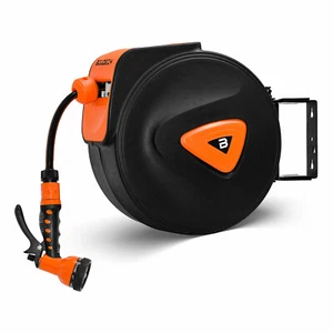 AVVOLGITUBO AUTOMATICO ACQUA GIARDINO GIREVOLE ED AUTOAVVOLGENTE CON POMPA 10MT - Foto 1 di 6