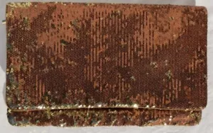NEU BCBGMAXAZRIA Gold Bronze Pailletten Kristall Clutch Geldbörse Tasche Abend Party - Bild 1 von 5