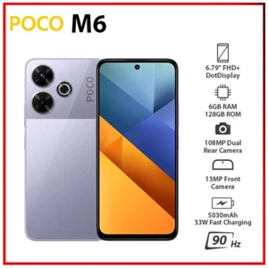 (New&Unlocked) Xiaomi POCO M6 6GB+128GB PURPLE Dual SIM Android Mobile Phone - Afbeelding 1 van 5