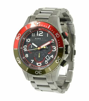 NUEVO RELOJ PULSERA MARC JACOBS GUNMETAL ROCA HUMO, BISEL VERDE + ROJO - MBM5056 Foto 1 de 3