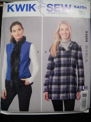 Kwik Sew 4254 Vest and Jacket Misses size XS-XL Sewing Pattern - Image 1 of 2