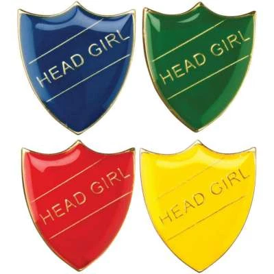 Head Girl School/Club Pin Fastening Enamel Badge - available in four colours - Image 1 of 4