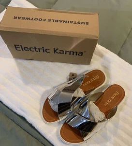 Electric Karma NIB Bickel Silver Sandal Size Women’s 8. - Picture 1 of 6