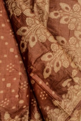 Sari de seda pura Tussar 100 % seda vintage tela india reciclada TSS1991 Foto 1 de 4