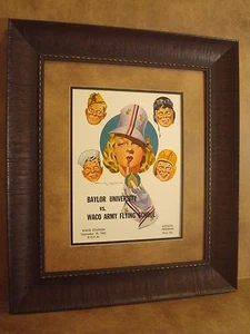 VINTAGE BAYLOR BEARS COLLEGE FOOTBALL PROGRAM FRAMED "BAYLOR VS WACO ARMY" - Bild 1 von 7