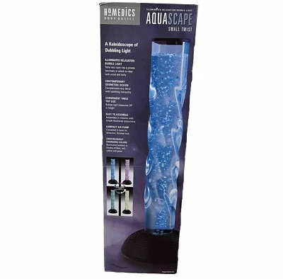 New Homedics Body Basics Aquascape Small Twist Spiral Illuminated Bubble Light - Image 1 of 4