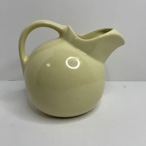 Vintage Pottery Tilted Ball Pitcher Ice Lip Ivory - Picture 1 of 9