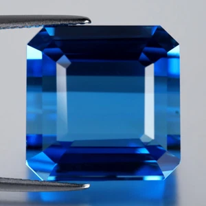 32,18 quilates corte octágono justo (16 x 16 mm) Brasil topacio azul suizo piedra preciosa natural - Imagen 1 de 2