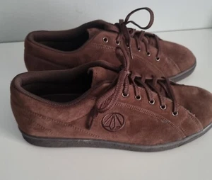 PaperPlanes PP1127  Mens Brown Leather Suede Low Top  Casual Shoe Trainers sz 9 - Picture 1 of 12