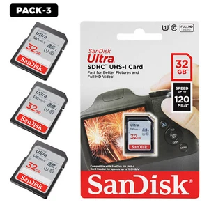 SanDisk Ultra Class10 UHS-I SD 32GB 120MB/s SDHC SDXC Memory Card Pack of 3 - Picture 1 of 3
