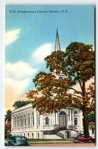 Presbyterian Church Sumter South Carolina Linen Postcard SC Vintage Unused - Picture 1 of 2