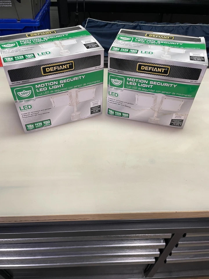 2 Defiant Detect 180° 5000K White Motion Activated Outdoor Integrated LED 2 Head - Image 1 of 1