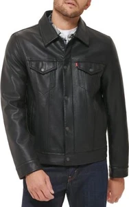 Neu klassische Truckerjacke aus Leder für Herren 100 % Lammfell echt & echt - Bild 1 von 9
