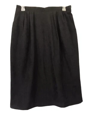 Jolie Femme Vintage Faux Suede Knee Midi Skirt Black Jolie Femme Size 18 - Image 1 of 4