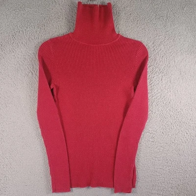 Basic Editions Womens Red Top Size Small Turtleneck Stretch Soft Classic Soft - Image 1 of 4
