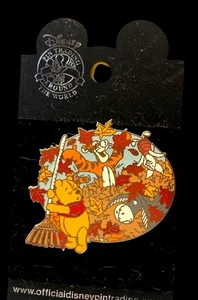 Disney Vintage Pin Winnie The Pooh & Friends Autumn Fall Leaf Pin Badge JK5 Z - Picture 1 of 3