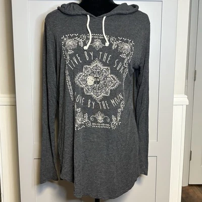 Sudadera con Capucha Free People Talla XL MoonChild Boho Camisa Ligera Top Estrás Capricho Foto 1 de 4