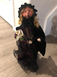 2011 Byers Choice ZURÜCKGENOMMEN Hexe mit Blumen 13" groß handgefertigt Halloween - Bild 1 von 9