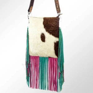 AD American Darling Cross Body Hand Tooled Hair on-Genuine Leather Western - Picture 1 of 5