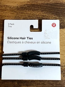 NEU* Lululemon Silikon Haargummi 3er Pack - Schwarz alle Haartypen | Aktiv - Bild 1 von 2