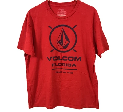 Volcom T Shirt Red,  Black  Logo Spell Out Skater Skateboard Men's X-Large EUC - Image 1 of 4
