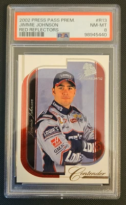 2002 Press Pass Premium #R13 Jimmie Johnson Red Reflectors PSA-8! - Image 1 of 2