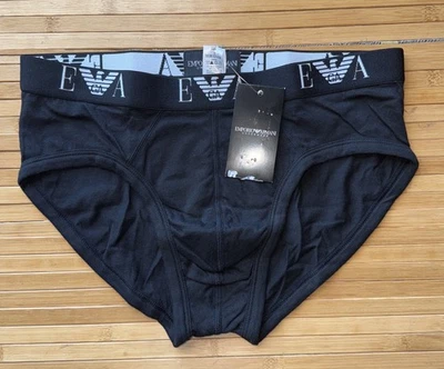 Calzoncillo de algodón elástico negro Emporio Armani para hombre talla mediana Foto 1 de 3