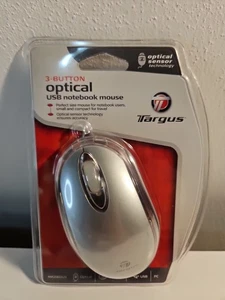 3-Button Targus Optical Sensor USB Wired Silver New Laptop Mouse - Picture 1 of 8
